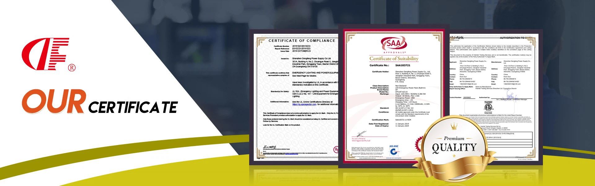 OUR CERTIFICATE